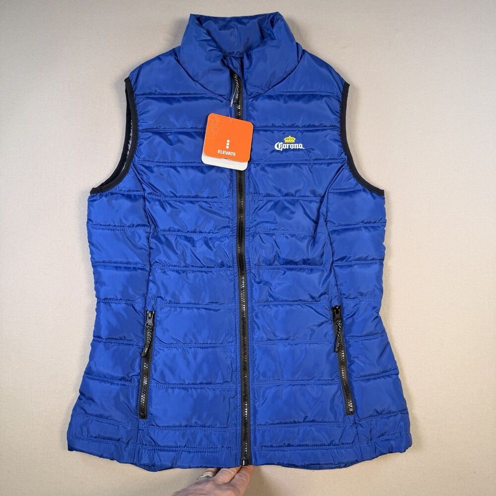 NWT Elevate Womens Mercer Insulated Vest Blue Small Puffer Winter - Corona Logo